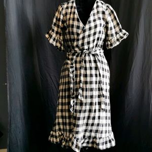 Anthropologie black & cream cotton dress